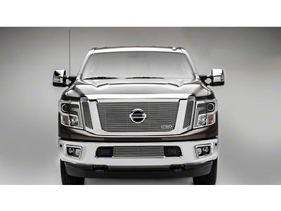 T-REX Grilles Billet Series Upper Grille Insert; Polished (17-19 Titan w/ Forward Facing Camera)