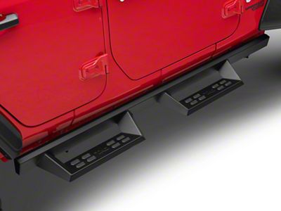 4-Inch Drop Sniper Running Boards; Textured Black (18-25 Jeep Wrangler JL 4-Door)
