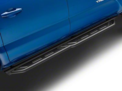 Rocker Steps; Textured Black (05-23 Tacoma Double Cab)