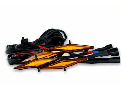 Taco Vinyl Grille Lights; Amber (14-21 4Runner TRD Pro)