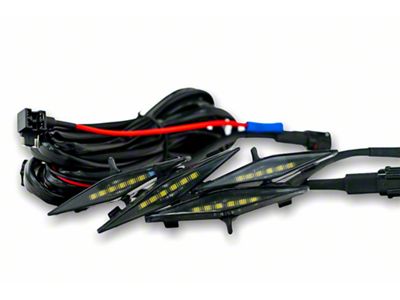 Taco Vinyl Grille Lights; Smoked White (14-21 4Runner TRD Pro)