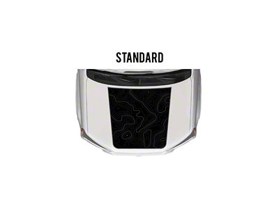 Taco Vinyl Hood Stamp Decal; Black with Gray Topography (10-24 4Runner, Excluding TRD Pro)