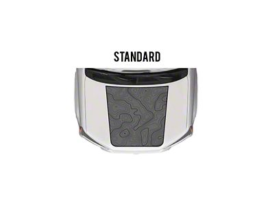 Taco Vinyl Hood Stamp Decal; Gray with Black Topography (10-24 4Runner, Excluding TRD Pro)
