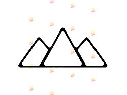 Taco Vinyl Mountain Grille Badge; All White (Universal; Some Adaptation May Be Required)