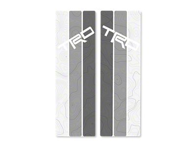 Taco Vinyl Rear Window Stripes with Topography; Gray Scheme (10-24 4Runner)