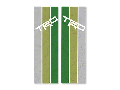 Taco Vinyl Rear Window Stripes with Topography; Green Scheme (10-24 4Runner)