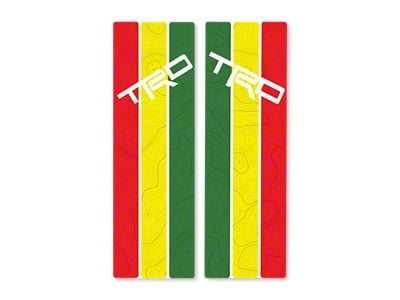 Taco Vinyl Rear Window Stripes with Topography; Rasta Scheme (10-24 4Runner)