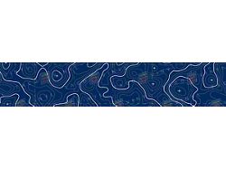 Taco Vinyl Roof Rack Wind Deflector Wrap; 52-Inch; Nautical Blue With White and Gray Topo (Universal; Some Adaptation May Be Required)