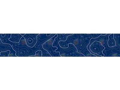 Taco Vinyl Roof Rack Wind Deflector Wrap; 52-Inch; Nautical Blue With White and Gray Topo (Universal; Some Adaptation May Be Required)