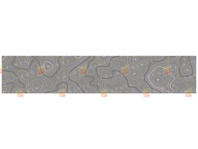 Taco Vinyl Roof Rack Wind Deflector Wrap; 58-Inch; Gray with Black/White Topo (Universal; Some Adaptation May Be Required)