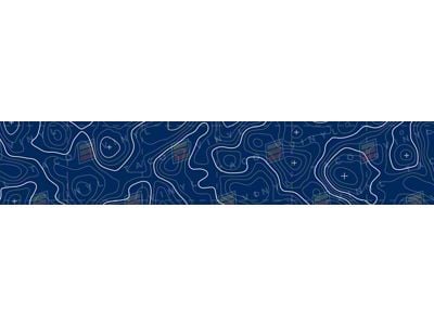 Taco Vinyl Roof Rack Wind Deflector Wrap; 58-Inch; Nautical Blue With White and Gray Topo (Universal; Some Adaptation May Be Required)