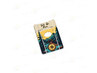 Taco Vinyl Slim Key Fob Decal; Compass Lets Go Places (2025 4Runner)
