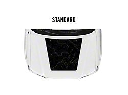 Taco Vinyl Hood Stamp Decal; Black with Gray Topography (05-15 Tacoma w/o Hood Scoop)