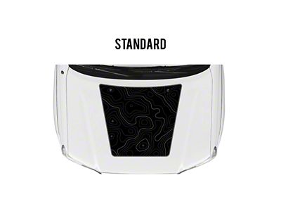 Taco Vinyl Hood Stamp Decal; Black with Gray Topography (05-15 Tacoma w/o Hood Scoop)
