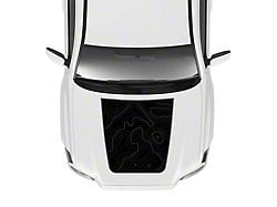 Taco Vinyl Hood Stamp Decal; Black with Gray Topography (16-23 Tacoma SR5, TRD Off-Road)