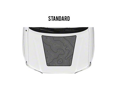 Taco Vinyl Hood Stamp Decal; Gray with Black Topography (05-15 Tacoma w/o Hood Scoop)