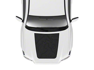 Taco Vinyl Hood Stamp Decal; Gray with Black Topography (16-23 Tacoma SR5, TRD Off-Road)