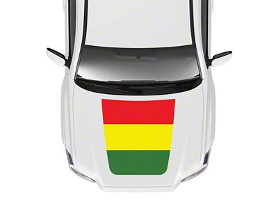 Taco Vinyl Hood Stamp Decal; Rasta (16-23 Tacoma SR5, TRD Off-Road)