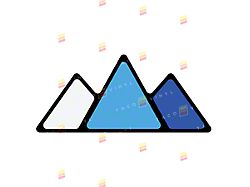 Taco Vinyl Mountain Grille Badge; Blue Scheme (Universal; Some Adaptation May Be Required)