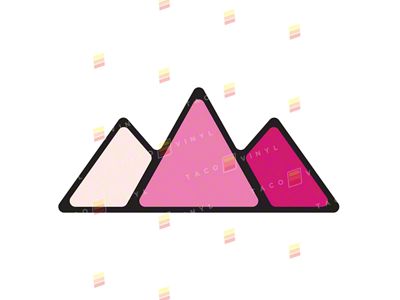 Taco Vinyl Mountain Grille Badge; Pink Scheme (Universal; Some Adaptation May Be Required)