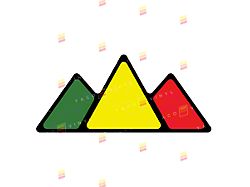 Taco Vinyl Mountain Grille Badge; Rasta Scheme (Universal; Some Adaptation May Be Required)
