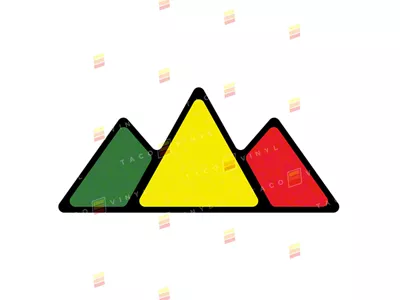 Taco Vinyl Mountain Grille Badge; Rasta Scheme (Universal; Some Adaptation May Be Required)