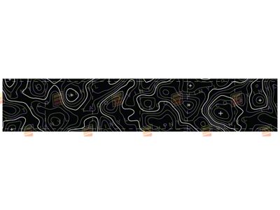 Taco Vinyl Roof Rack Wind Deflector Wrap; 52-Inch; Black with White Topo (Universal; Some Adaptation May Be Required)