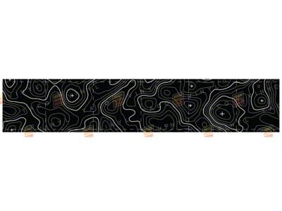 Taco Vinyl Roof Rack Wind Deflector Wrap; 58-Inch; Black with White Topo (Universal; Some Adaptation May Be Required)