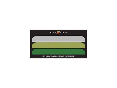 Taco Vinyl Grille Decal Kit; Green Scheme (22-25 Tundra w/ TRD Grille)