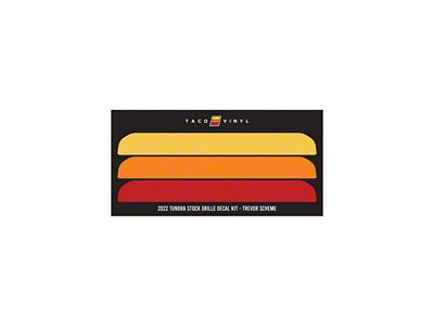 Taco Vinyl Grille Decal Kit; Heritage Scheme (22-25 Tundra w/ TRD Grille)