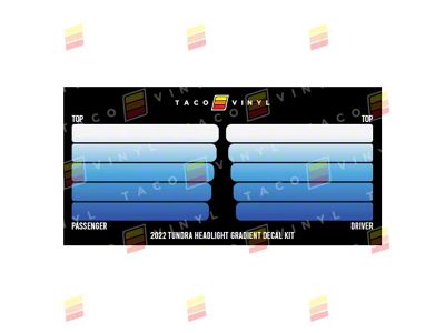 Taco Vinyl Headlight Gradient Decal Kit; Blue Scheme (22-25 Tundra)