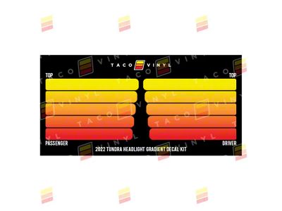 Taco Vinyl Headlight Gradient Decal Kit; Classic Scheme (22-25 Tundra)