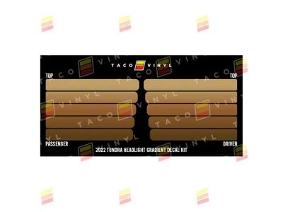 Taco Vinyl Headlight Gradient Decal Kit; Desert Scheme (22-25 Tundra)