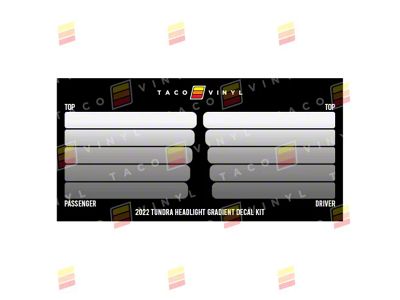 Taco Vinyl Headlight Gradient Decal Kit; Gray Scheme (22-25 Tundra)
