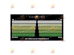 Taco Vinyl Headlight Gradient Decal Kit; Green Scheme (22-26 Tundra)