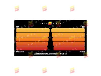 Taco Vinyl Headlight Gradient Decal Kit; Heritage Scheme (22-25 Tundra)