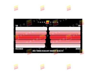 Taco Vinyl Headlight Gradient Decal Kit; Japan Scheme (22-25 Tundra)
