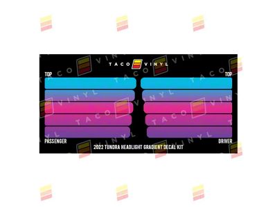 Taco Vinyl Headlight Gradient Decal Kit; LOT Scheme (22-25 Tundra)