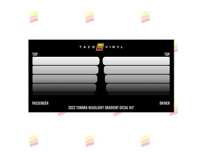 Taco Vinyl Headlight Gradient Decal Kit; Trevor Scheme (22-25 Tundra)
