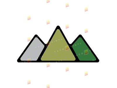Taco Vinyl Mountain Grille Badge; Green Scheme (Universal; Some Adaptation May Be Required)