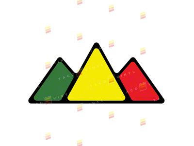 Taco Vinyl Mountain Grille Badge; Rasta Scheme (Universal; Some Adaptation May Be Required)