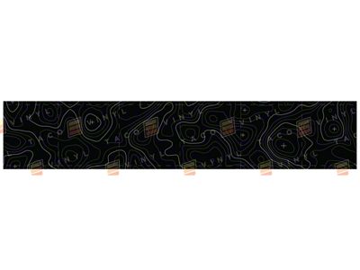 Taco Vinyl Roof Rack Wind Deflector Wrap; 58-Inch; Black with Gray Topo (Universal; Some Adaptation May Be Required)