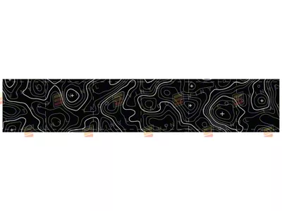 Taco Vinyl Roof Rack Wind Deflector Wrap; 58-Inch; Black with White Topo (Universal; Some Adaptation May Be Required)