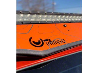 Taco Vinyl Roof Rack Wind Deflector Wrap; 58-Inch; Orange with Black Topo (Universal; Some Adaptation May Be Required)
