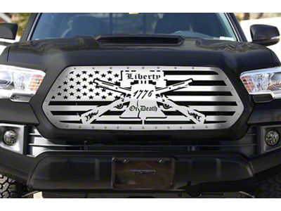 1-Piece Steel Upper Replacement Grille; Liberty Or Death with Stainless Steel Finish (16-17 Tacoma)