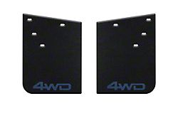11-Inch x 15-Inch Mud Flaps with Cavalry Blue 4WD Logo; Rear (16-23 Tacoma w/ OE Fender Flares)