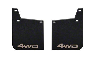 11-Inch x 15-Inch Mud Flaps with Quicksand 4WD Logo; Front (16-23 Tacoma w/ OE Fender Flares)