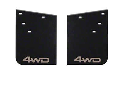 11-Inch x 15-Inch Mud Flaps with Quicksand 4WD Logo; Rear (16-23 Tacoma w/ OE Fender Flares)