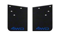 11-Inch x 15-Inch Mud Flaps with Voodoo Blue 4WD Logo; Rear (16-23 Tacoma w/ OE Fender Flares)