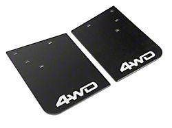 11-Inch x 15-Inch Mud Flaps with White 4WD Logo; Rear (16-23 Tacoma w/ OE Fender Flares)